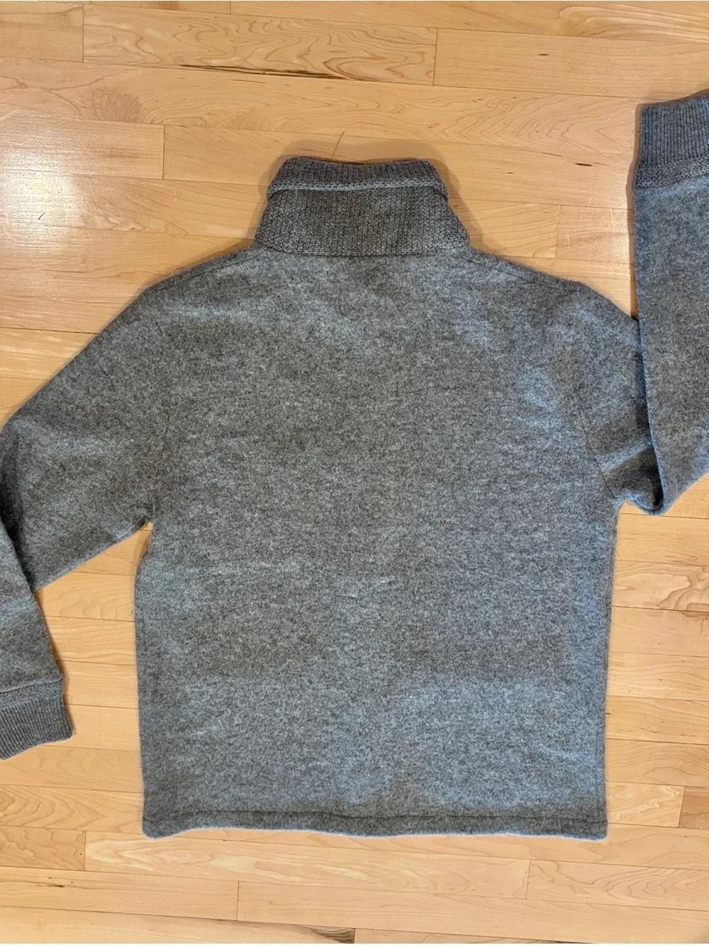 NWT - J. Crew Gray Shawl-Collar 100% Lambswool Sweater Chore Jacket Size L